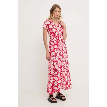 Answear Lab rochie culoarea rosu, midi, evazati