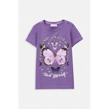 Coccodrillo tricou copii culoarea violet ieftin