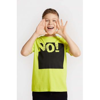 Coccodrillo tricou de bumbac pentru copii culoarea verde, cu imprimeu