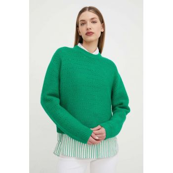 Custommade pulover de lana femei, culoarea verde