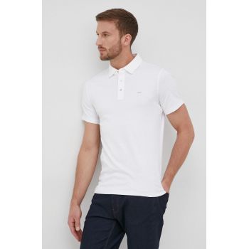 Michael Kors polo de bumbac culoarea alb, neted