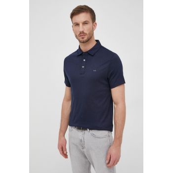 Michael Kors polo de bumbac culoarea albastru marin, neted