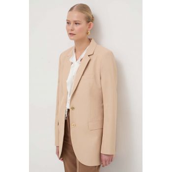 MICHAEL Michael Kors sacou culoarea bej, un singur rand de nasturi, neted de firma original