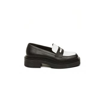 Pantofi loafer de piele ecologica si piele