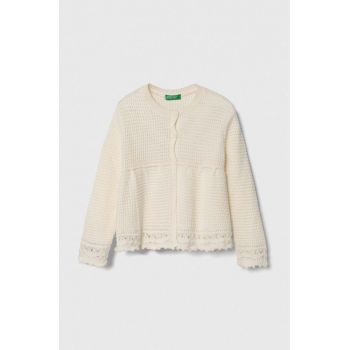 United Colors of Benetton cardigan din bumbac pentru copii culoarea bej de firma original