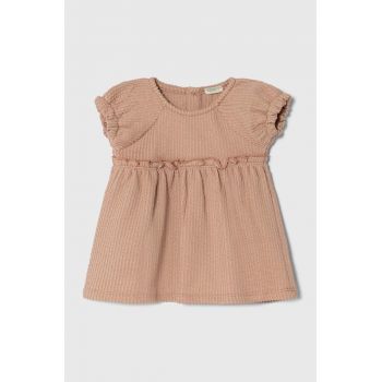 United Colors of Benetton rochie bebe culoarea bej, mini, evazati