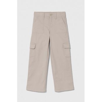 Abercrombie & Fitch pantaloni copii culoarea bej, neted