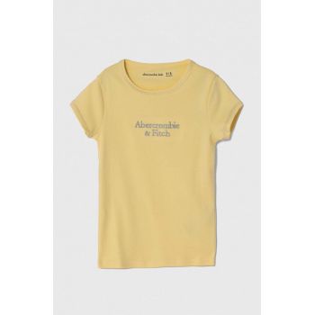 Abercrombie & Fitch tricou copii culoarea galben