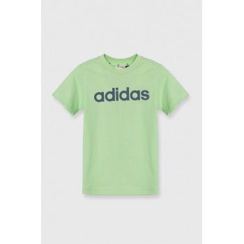 adidas tricou de bumbac pentru copii culoarea verde, cu imprimeu