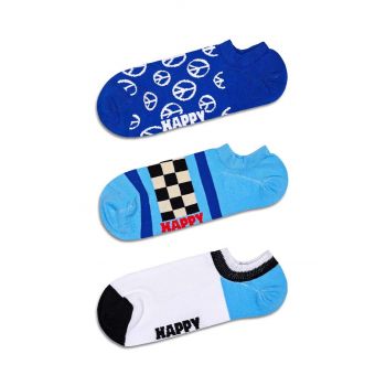 Happy Socks sosete Blue Peace No Show Socks 3-pack