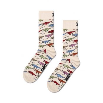 Happy Socks sosete Crocodile Sock culoarea bej ieftine