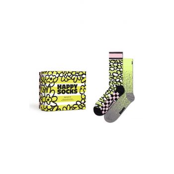 Happy Socks sosete Gift Box Party 2-pack culoarea galben ieftine