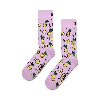 Happy Socks sosete Pineapple Sock culoarea violet ieftine