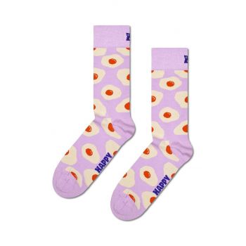Happy Socks sosete Sunny Side Up Sock culoarea violet ieftine