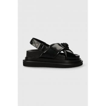 Kurt Geiger London sandale de piele Orson Cross Strap Sandal femei, culoarea negru, cu platformă 2028900309