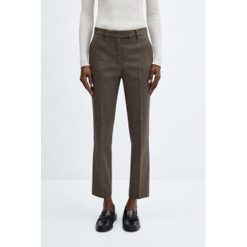 Pantaloni crop cu croiala dreapta
