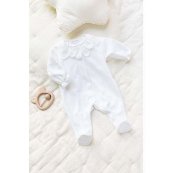 Tartine et Chocolat costum bebe culoarea alb, neted de firma originale