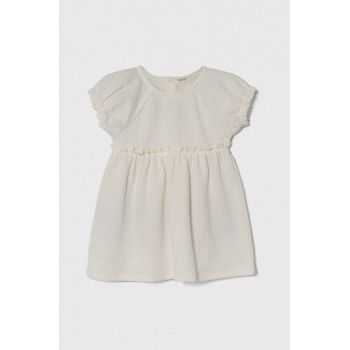 United Colors of Benetton rochie bebe culoarea bej, mini, evazati