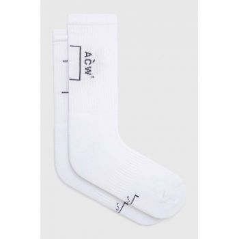 A-COLD-WALL* șosete BRACKET SOCK bărbați, culoarea alb ACWMSK034C