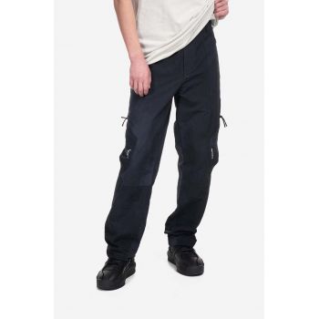A-COLD-WALL* pantaloni Irregular Dye Trousers bărbați, culoarea negru, drept ACWMB181-BLACK