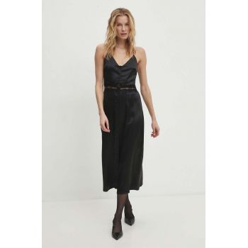 Answear Lab rochie culoarea negru, midi, drept