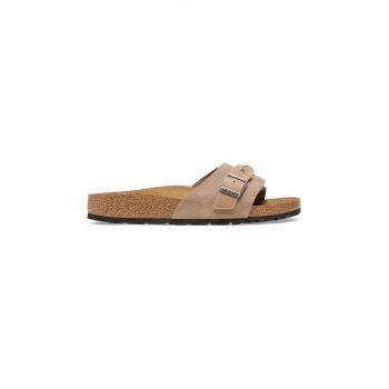 Birkenstock papuci din piele Oita femei, culoarea bej, 1026730