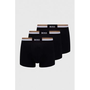 BOSS boxeri 3-pack bărbați, culoarea negru 50516542