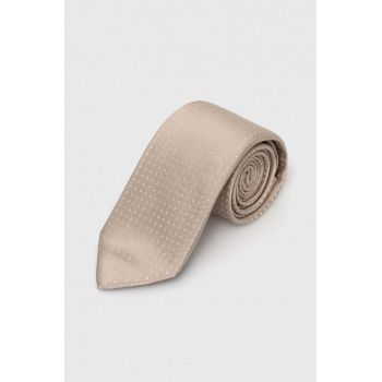 BOSS cravată de mătase culoarea bej 50512631 de firma originala