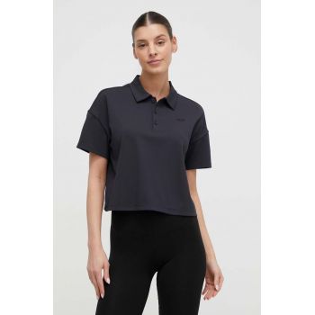 Dkny tricou polo femei, culoarea negru