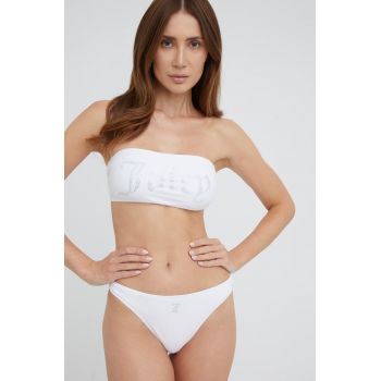 Juicy Couture costum de baie din două piese culoarea alb, cupa usor rigidizata de firma original