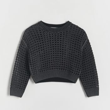Reserved - Girls` sweater - Negru
