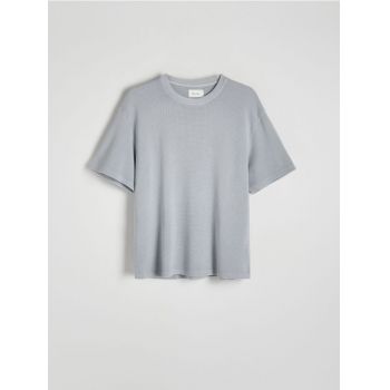 Reserved - Tricou cu efect de prespălare - albastru-pal