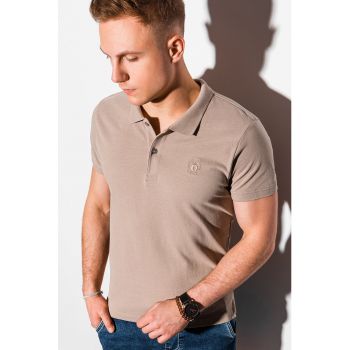 Tricou polo din bumbac cu model pique