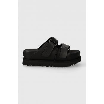 UGG slapi de piele Goldenstar Hi Slide culoarea negru, cu platforma, 1152651 de firma originali