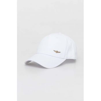 Aeronautica Militare șapcă de baseball din bumbac culoarea alb, neted ieftina