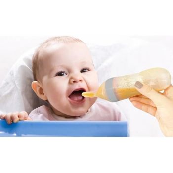 Lingurita cu rezervor pentru bebelusi BabyJem 90 ml Gri