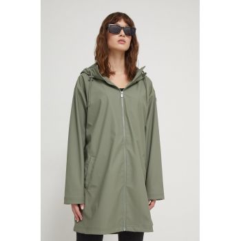 Roxy geacă femei, culoarea verde, de tranziție, oversize ERJJK03589 ieftina