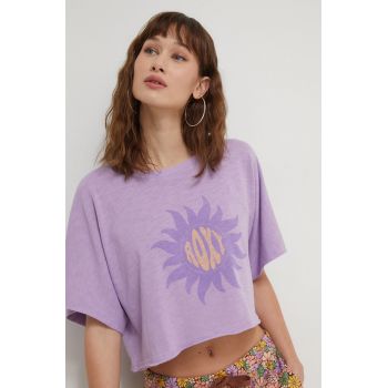 Roxy tricou femei, culoarea violet ERJZT05673 ieftin