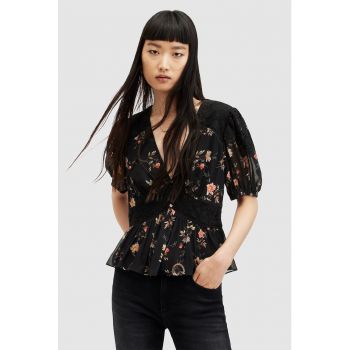 Bluza evazata cu model floral Dinah Tanana