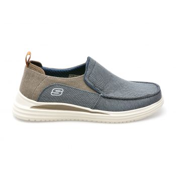 Pantofi sport SKECHERS bleumarin, PROVEN, din material textil la reducere