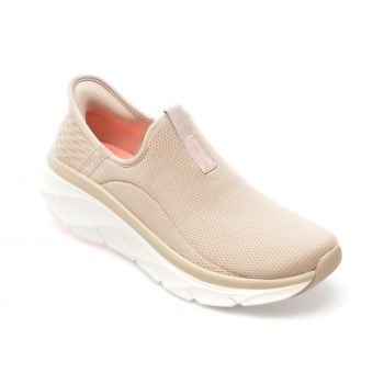 Pantofi sport SKECHERS gri, D LUX WALKER 2.0, din material textil la reducere