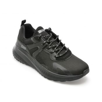 Pantofi sport SKECHERS negri, BOBS SQUAD CHAOS, din material textil la reducere