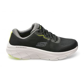 Pantofi sport SKECHERS negri, D LUX WALKER 2.0, din material textil la reducere