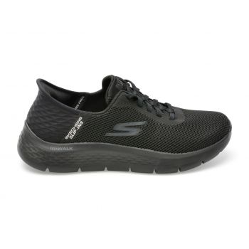 Pantofi sport SKECHERS negri, GO WALK FLEX, din material textil la reducere