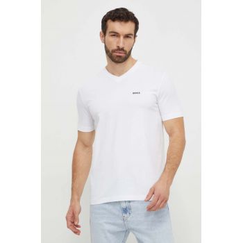 BOSS Green tricou bărbați, culoarea alb, uni 50506347