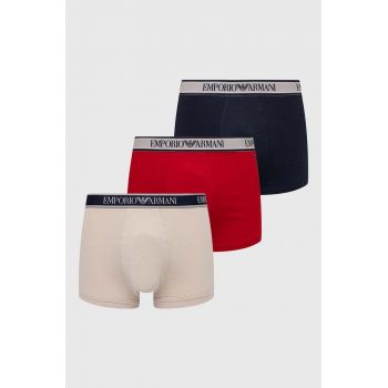 Emporio Armani Underwear boxeri 3-pack barbati, culoarea rosu