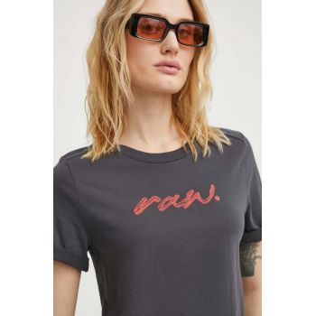 G-Star Raw tricou din bumbac femei, culoarea gri de firma original