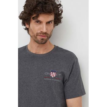 Gant tricou din bumbac culoarea gri, cu imprimeu