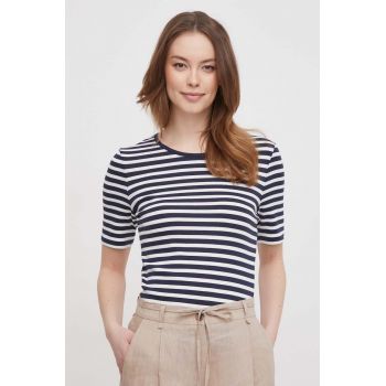 Gant tricou femei, culoarea albastru marin ieftin