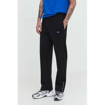 HUGO Blue pantaloni de trening din bumbac culoarea negru, uni 50522373 de firma originali